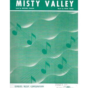Misty Valley Sheet Music 1954 Robbins Mitchell Parish Peter Yorke Vintage
